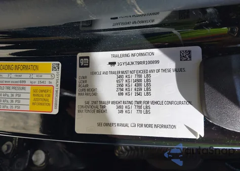 2024 Cadillac Escalade Esv 4Wd Luxury from USA, damaged, VIN 1GYS4JKT9RR100899